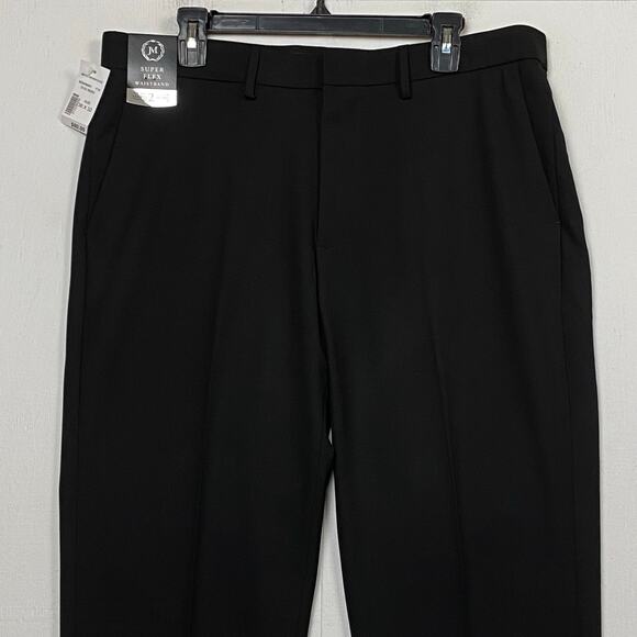 HAGGAR J M Premium Dress Pants Slim Super Flex Waist 2" Stretch Black 36x32 - Picture 3 of 11